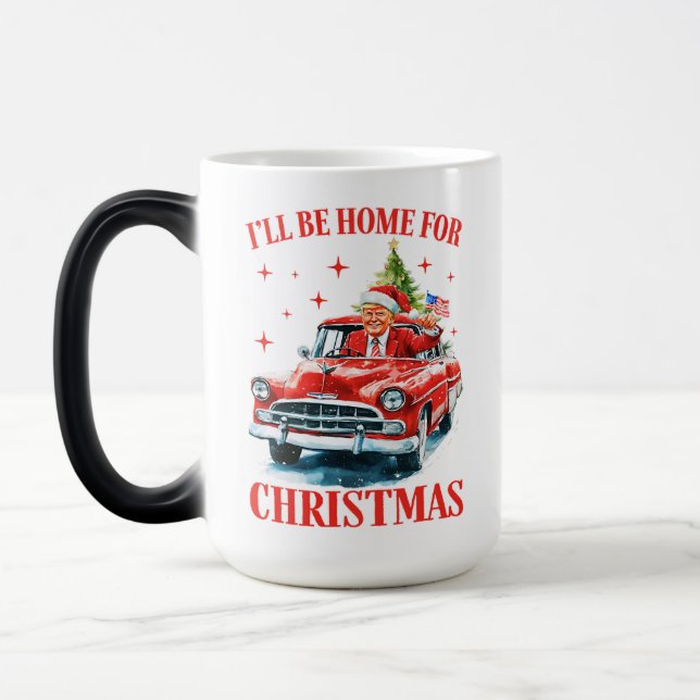 Mug Magic Trump Je serai à la maison pour Noël (Gauche)