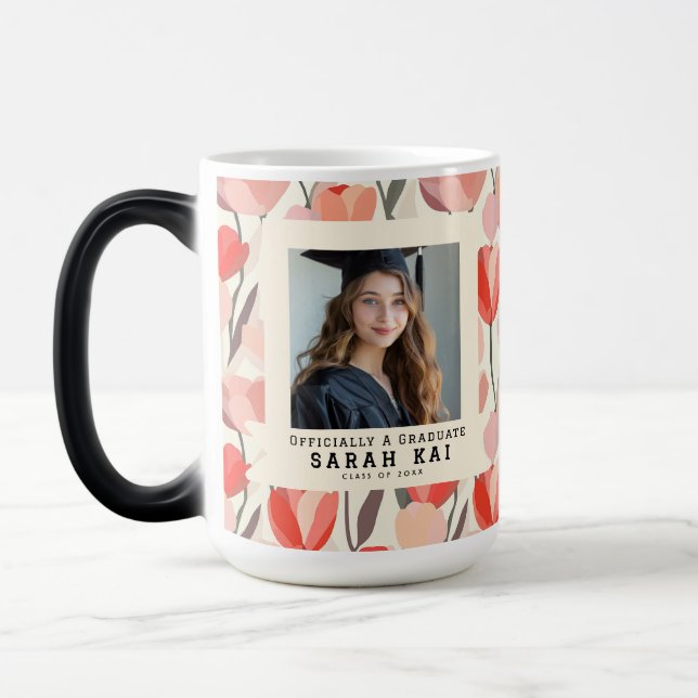 Mug Magic Tulipe Élégante Fleurie Diplômé du Lycée (Gauche)