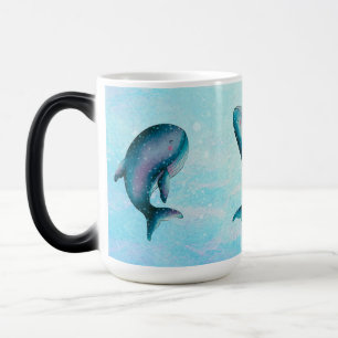 Mug Magic Une baleine à voile - Bleue Aquarelle Baleines