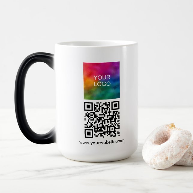 Mug Magic Upload Business Logo Custom QR Code Template (Avec donut)