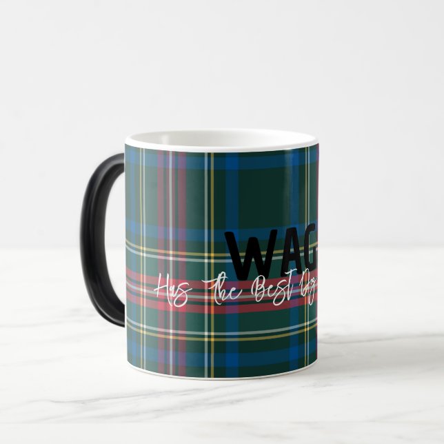 Mug Magic Vacances Tartan Plaid PET NOM Meilleur Papa Maman  (Devant gauche)