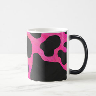 Mug Magic Vache Imprimé Rose Chaud et Noir