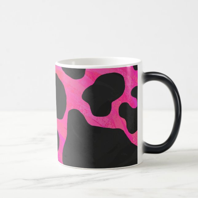 Mug Magic Vache Imprimé Rose Chaud et Noir (Droite)