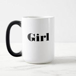 Mug Magic Vaisselle à texte "Fille" imprimé Élégant