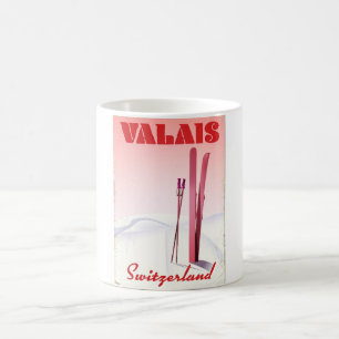Mug Magic valais Suisse affiche de ski vintage