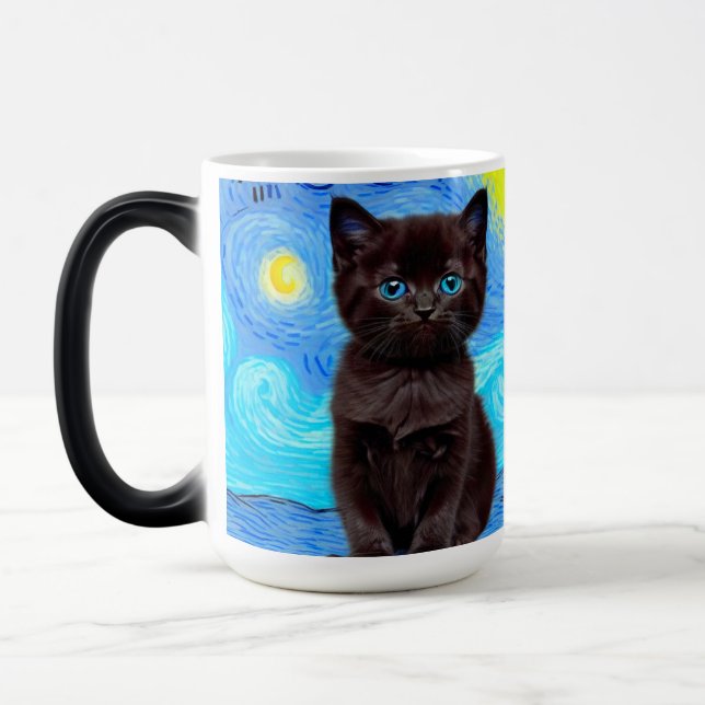 Mug Magic Van Gogh Starry Night Black Cat (Gauche)