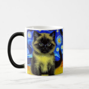 Mug Magic Van Gogh Starry Nuit Siamese Cat