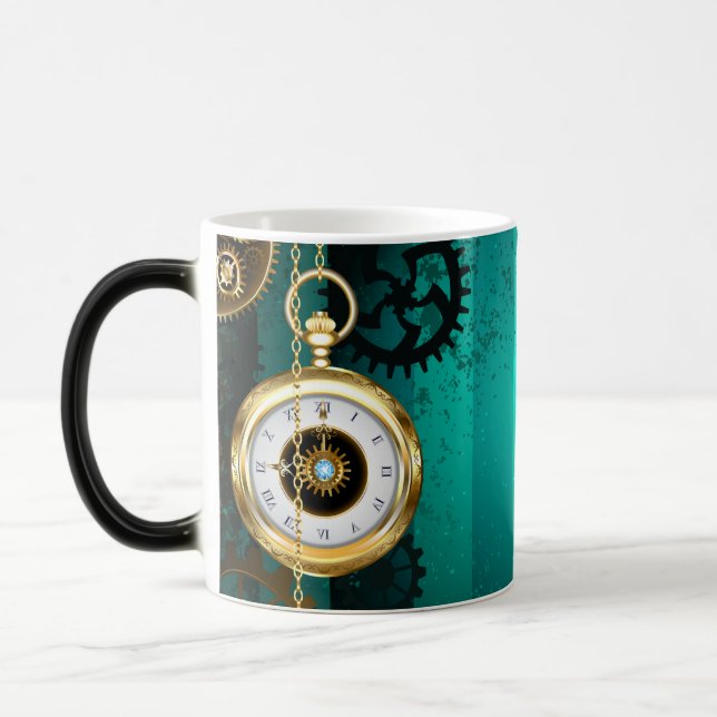 Mug Magic Veille bijoux Steampunk sur un Arrière - plan vert (Gauche)