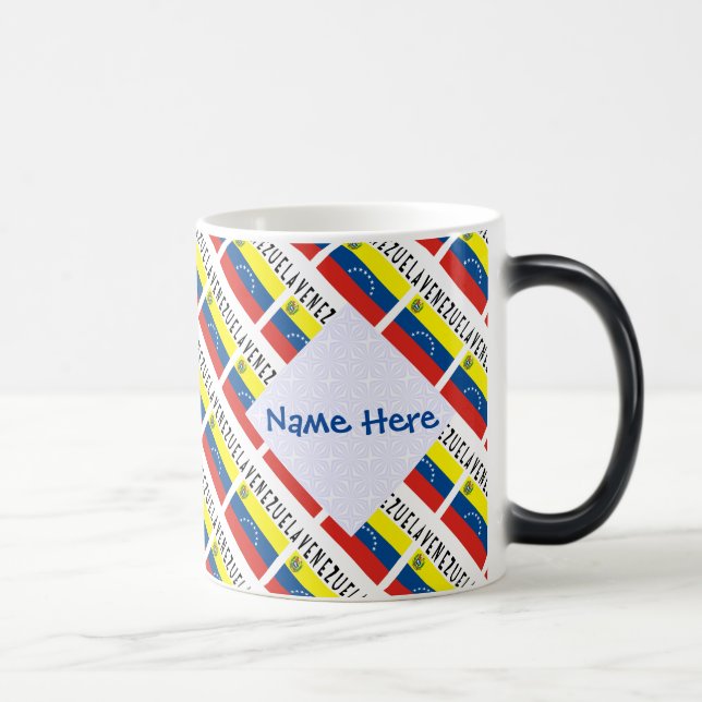Mug Magic Venezuela Drapeau vénézuélien Carrelé bleu Personn (Droite)