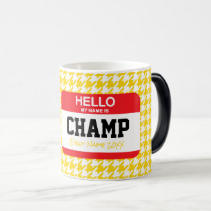 Mug Magic Ventilateur sportif Mon nom est Tag Houndstooth An