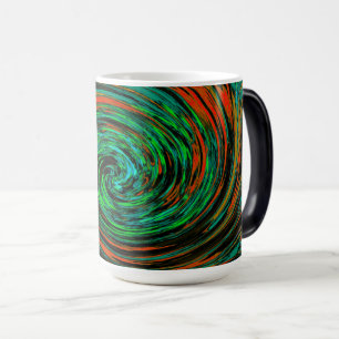 Mug Magic Vert Citron et Tourbillon Rétro Abstrait Orange
