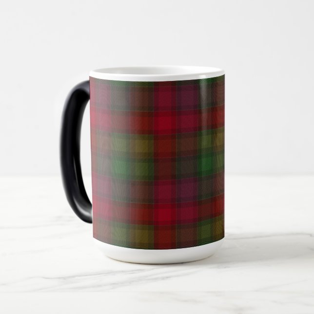 Mug Magic Vert et rouge, tartan (Devant gauche)