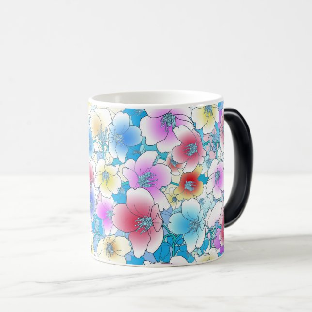 Mug Magic Vibrant Floral Motif sans joint (Devant droit)