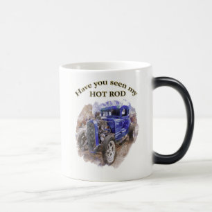 Mug Magic Vieux roadster vintage bleu avec moteur