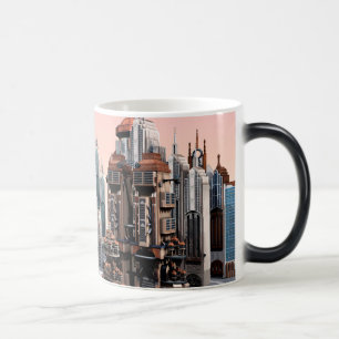 Mug Magic Ville de fantasy futuriste Art de paysage urbain S