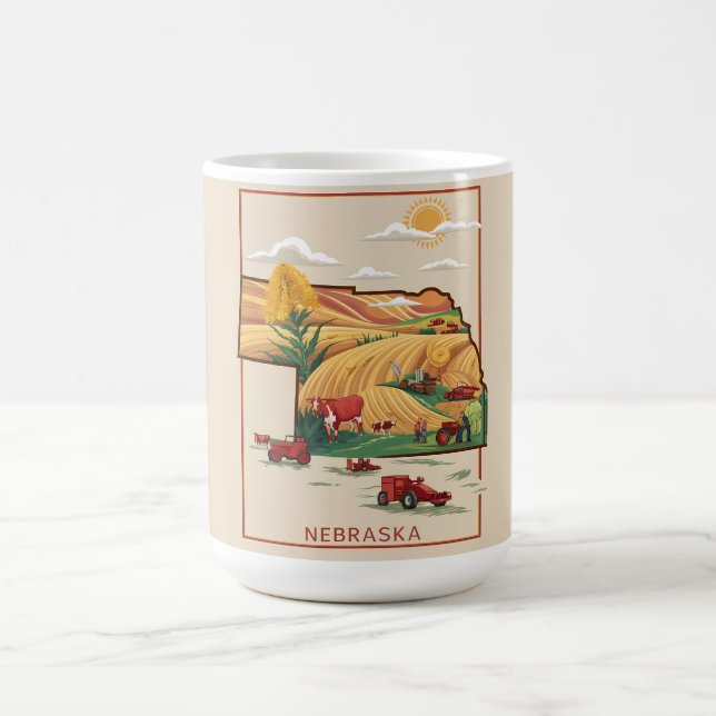 Mug Magic Vintage Nebraska Heartland Farm scène (Centre)