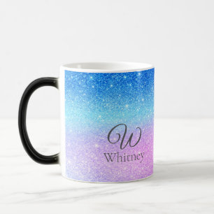 Mug Magic Violet ombré bleu pailleté moderne élégant