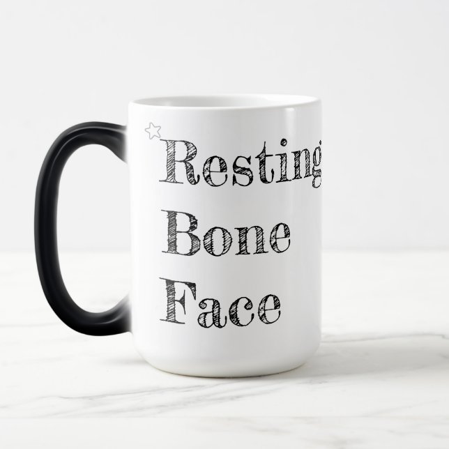 Mug Magic Visage d'os au repos – Café crâne drôle (Gauche)