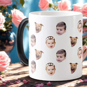 Mug Magic Visage personnalisé, cadeau familial unique 3 phot