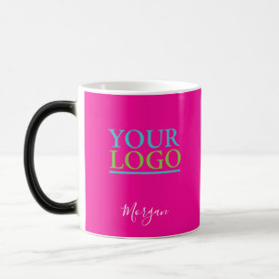 Mug Magic Votre logo/art/photo, nom en script blanc, rose ch