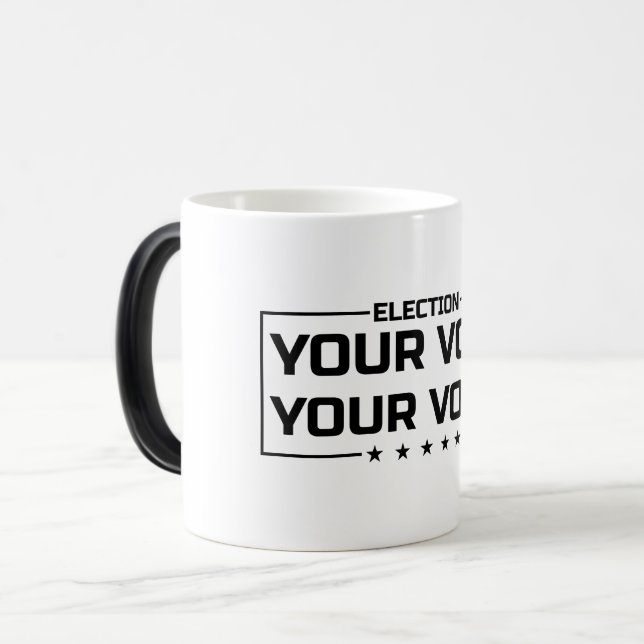 Mug Magic Votre vote Votre voix police noire (Devant gauche)