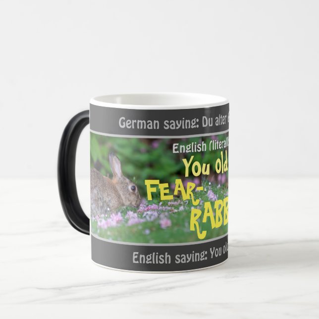 Mug Magic Vous avez vieux la peur-RABBIT - stupide traduit a (Devant gauche)
