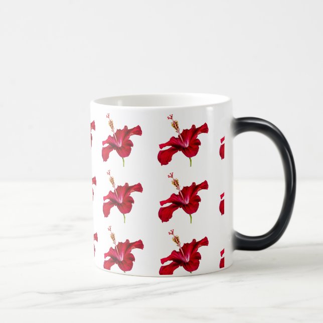 Mug Magic Vue latérale de l'Hibiscus rouge (Droite)