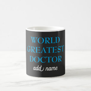 Mug Magic World Greatest Doctor Blue Text Personnalisable