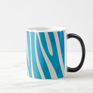 Mug Magic Zèbre Bleu et Imprimé Blanc