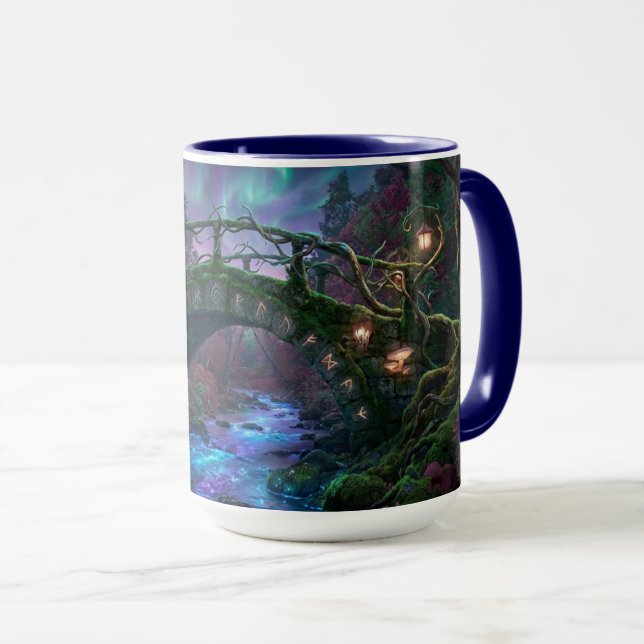 Mug Magical bridge over enchanted brook Fairly Lights (Devant droit)