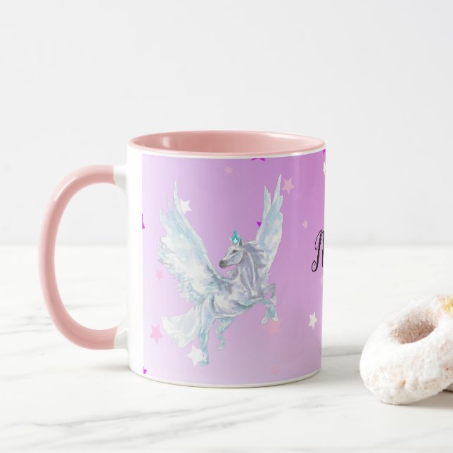 Mug Magical color start white unicorn (Avec donut)