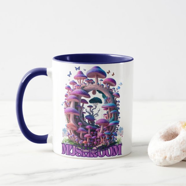 Mug Magical Mushroom Wonderland Enchanter Imaginaire A (Avec donut)