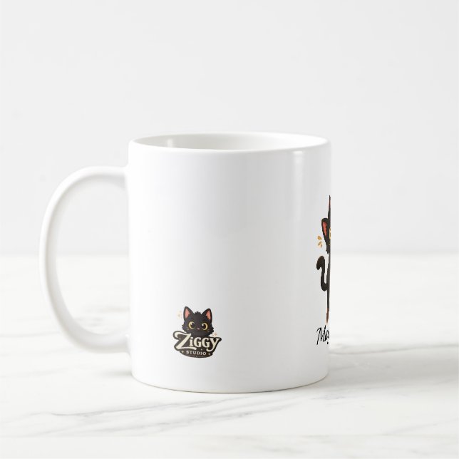Mug Magical Paws - Chat Noir Ziggy Personnalisé  (Gauche)