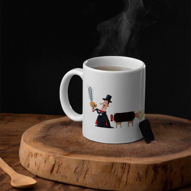 Mug Magicien sciant une femme en deux (Créateur téléchargé)