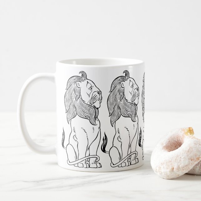 Mug Magicien vintage de Oz, Lion peureux courageux (Avec donut)