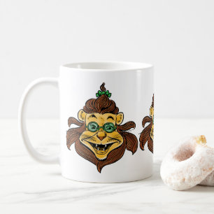 Mug Magicien vintage de Oz, Lion portant des lunettes 