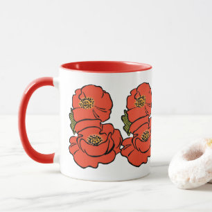 Mug Magicien vintage des pavots rouges Oz dans le prin