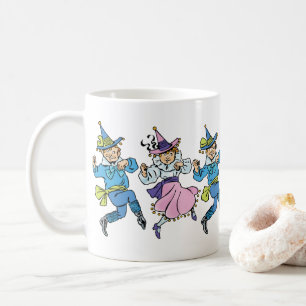 Mug Magicien vintage d'Oz, mignonne Munchkins Dansant