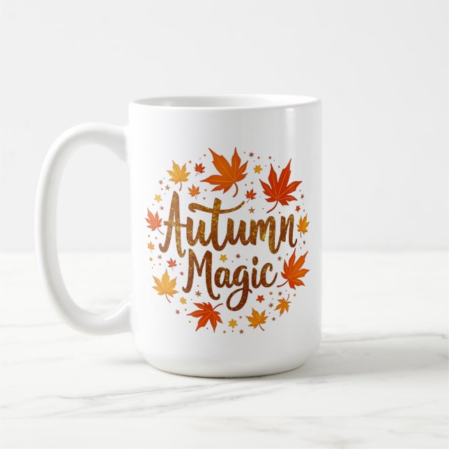 Mug Magie d'automne Feuilles d'automne Typographie sai (Gauche)
