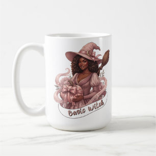 Mug Magie de Base de Fille Noire Rose Citrouille
