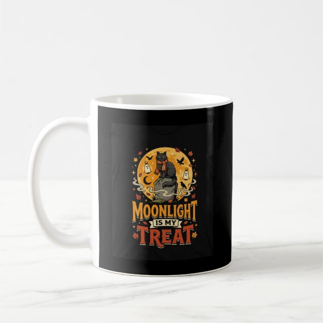 Mug Magie de la Lune du Chat Noir Halloween (Gauche)