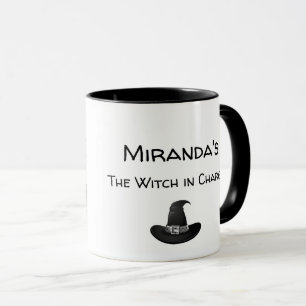 Mug Magie de la sorcière Personnaliser le nom Noir