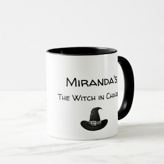 Mug Magie de la sorcière Personnaliser le nom Noir