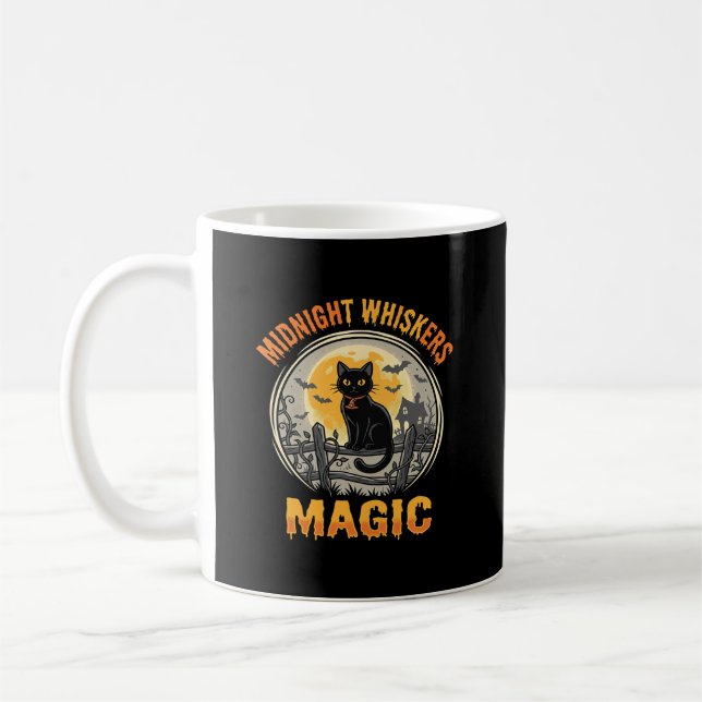 Mug Magie de Lune de Chat Noir d'Halloween (Gauche)