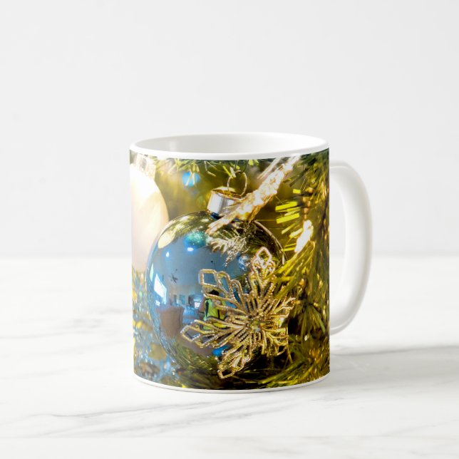 Mug Magie de Noël Bleu et Or (Devant droit)
