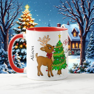 Mug Magie de Noël Père Noël Rouge à l'Intérieur Ajoute