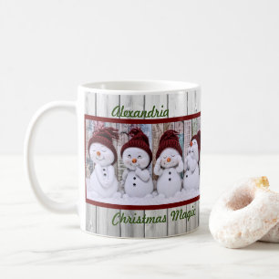 Mug Magie de Noël Quatre mignons Snowmen Joyeux Vacanc