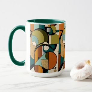 Mug Magie du milieu du siècle Formes olive et blanch