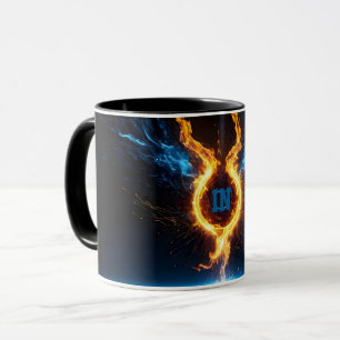 Mug Magie Élémentaire de l'Anneau de Feu Orange Bleu É