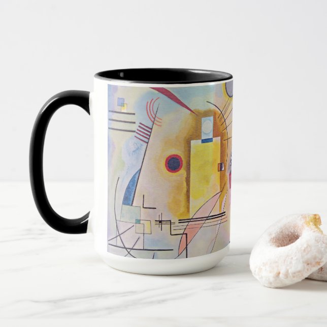 Mug Magique Abstrait Kandinsky Jaune Rouge Bleu (Avec donut)